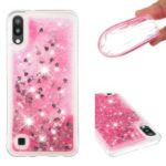 Dynamic Glitter Powder Heart Shaped Sequins TPU Shockproof Case for Samsung Galaxy M10 / A10 – Rose