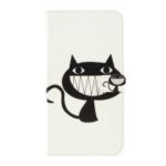 Pattern Printing Leather Wallet Stand Case for Samsung Galaxy A30 / A20 – Black Cat