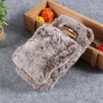 Soft Faux Fur Coated Rhinestone TPU Case for Samsung Galaxy S10e – Coffee