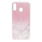 Pattern Printing Soft TPU Back Case for Samsung Galaxy M20 – Pink Glitter and Marble
