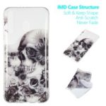 Pattern Printing IMD TPU Case for Samsung Galaxy M30 – Skull and Flower