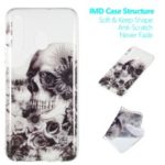 Pattern Printing IMD TPU Case for Samsung Galaxy A50 – Skull and Flower