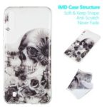 Pattern Printing IMD TPU Case for Samsung Galaxy M10 – Skull and Flower