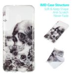 Pattern Printing IMD TPU Shell for Samsung Galaxy M20 – Skull and Flower
