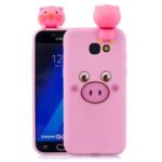 Pattern Printing TPU Gel Protective Case for Samsung Galaxy A7 (2018) A750 with 3D Animal Doll – Pig
