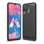 Carbon Fibre Brushed TPU Case for Samsung Galaxy M30 – Black