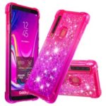 Gradient Glitter Powder Quicksand TPU Phone Case for Samsung Galaxy A9 (2018) – Rose / Purple