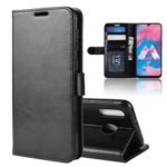 Crazy Horse PU Leather Stand Wallet Flip Phone Case for Samsung Galaxy M30 – Black