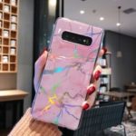 Laser Carving Marble Texture IMD TPU Mobile Case for Samsung Galaxy S10 Plus – Pink