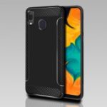 Carbon Fiber Texture Matte TPU Phone Case for Samsung Galaxy A20/A30 – Black