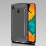 Carbon Fiber Texture Matte TPU Phone Case for Samsung Galaxy A20/A30 – Grey