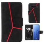 Business Style Splicing Leather Wallet Case for Samsung Galaxy S10 – Black