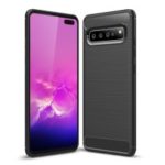 Carbon Fiber Texture Brushed TPU Case Shell for Samsung Galaxy S10 5G – Black