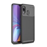 Drop Resistant Carbon Fiber TPU Phone Case Cover for Samsung Galaxy A40 – Black