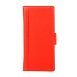 Litchi Texture Genuine Leather Wallet Stand Phone Case Cover for Samsung Galaxy S10 Plus – Red