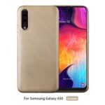 Carbon Fiber Texture Soft TPU Case for Samsung Galaxy A50 – Gold