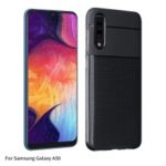 Triangle Pattern Soft TPU Mobile Phone Cover for Samsung Galaxy A50 – Black
