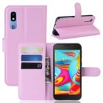 Litchi Skin PU Leather Magnetic Wallet Stand Case for Samsung Galaxy A2 Core – Pink