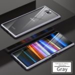Magnetic Adsorption Tempered Glass + Metal Full Protection Case Cover for Sony Xperia 10 Plus – Grey