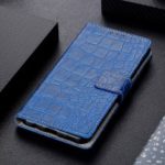 Crocodile Texture PU Leather Stand Wallet Phone Case for LG Q60 – Blue
