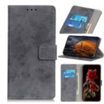 Vintage Style Wallet PU Leather Stand Protective Case for LG Q60 – Grey
