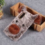 3D Cute Pig Pattern Soft Fur Coated Rhinestone TPU Phone Case for Huawei P30 – Coffee