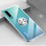 For Huawei P30 Finger Ring Kickstand Clear TPU Soft Phone Casing (Built-in Magnetic Metal Sheet) – Transparent