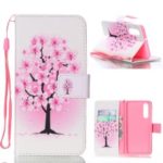 Pattern Printing Wallet Stand Leather Protective Cover for Huawei P30 -Pink Flower