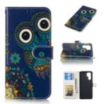 For Huawei P30 Pro Embossed Patterned Leather Wallet Protection Case – Owl