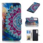 Pattern Printing Embossed Wallet Leather Stand Case for Huawei P30 – Mandala Flower