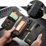 CASEME Multi-functional 2-in-1 Zipper Wallet Split Leather Case for Huawei P30 Pro – Grey