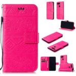 Imprinted Elephant PU Leather Magnetic Mobile Case for Huawei Honor View 20/V20 – Rose