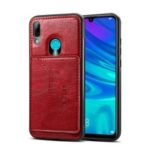 DIBASE Crazy Horse Leather Coated TPU PC Hybrid Case with Card Slot for Huawei P Smart (2019) / Honor 10 Lite – Red