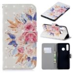 For Huawei P30 Lite / nova 4e Light Spot Decor Pattern Printing Wallet Leather Cover – Vivid Flowers