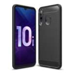 Carbon Fiber Texture Brushed TPU Cover Case for Huawei P Smart Plus 2019 / Enjoy 9s / nova 4 lite / Honor 10i – Black