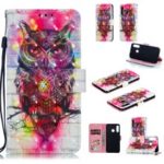Pattern Printing Light Spot Decor Leather Wallet Case for Huawei P30 Lite – Owl