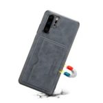 Card Holder PU Leather Coated TPU Phone Shell with Kickstand for Huawei P30 Pro – Dark Grey