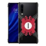 Heroes Series X-Shaped Electroplating Metal Bumper Case with Kickstand for Huawei P30 – Red / Black