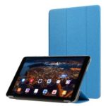 Silk Texture PU Leather Tri-fold Stand Tablet Cover Case for Huawei Honor Pad 5 8.0-inch – Baby Blue