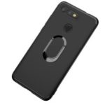Matte TPU Mobile Shell with Magnetic Finger Ring Kickstand for Huawei Honor View 20/V20 – Black