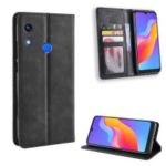 Vintage Style Auto-absorbed PU Leather Cell Phone Case Accessory for Huawei Honor 8A Pro – Black