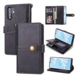 Retro Style PU Leather Mobile Phone Cover with Wallet Stand for Huawei P30 Pro – Black