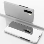 Plated Mirror Surface View Window Leather Cell Phone Cover for Huawei P30 Pro – Silver