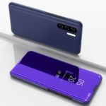 Plated Mirror Surface View Window Leather Cell Phone Cover for Huawei P30 Pro – Light Purple