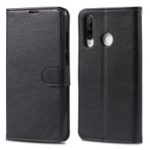 AZNS PU Leather Stand Wallet Phone Cover Case for Huawei P30 Lite / nova 4e – Black