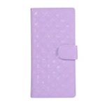 For Huawei P30 [Glossy Stitching Grid] Leather Wallet Mobile Case – Purple