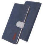 Linen Fabric PU Leather Card Storage Phone Case for Huawei P30 Lite / nova 4e – Dark Blue