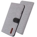 Linen Fabric PU Leather Card Storage Phone Case for Huawei P30 Lite / nova 4e – Grey