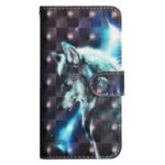 [Light Spot Decor] Patterned Leather Protection Shell for Motorola Moto G7 Play – Wolf