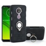 Geometric Pattern TPU PC Hybrid Shell with Kickstand for Motorola Moto G7 Power (EU Version) – Black